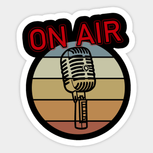 On Air - Vintage Microphone  for Music Enthusiasts Sticker